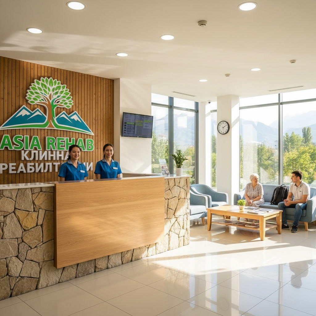 Ресепшн клиники Asia Rehab, Алматы